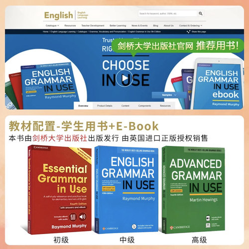 原版进口剑桥大学出版社英语语法书Essential Grammar in Use 初级实用小学初中高中英语语法词汇手册自学教材书籍 grammar in use - 图2