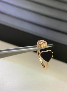 DLOROLD家厵㊣V金材质不褪色爱心开口戒指轻奢高级感桃心指环手饰