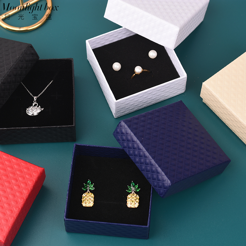 现货钻石纹饰品盒耳环项链首饰包装盒戒指耳钉盒可定制logo,淘宝优惠券,粉丝福利购,淘宝优惠卷