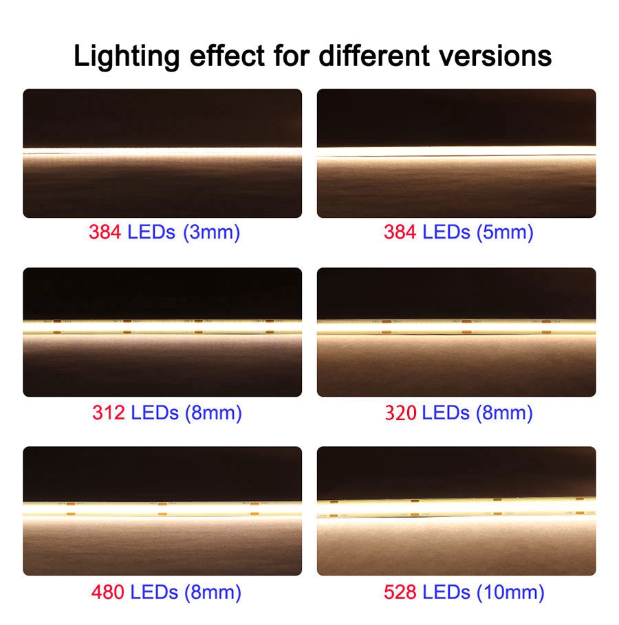 12v24V灯带cob灯条自粘3/5/8MM宽2700K3000K3500K4000K5000K6000K - 图0