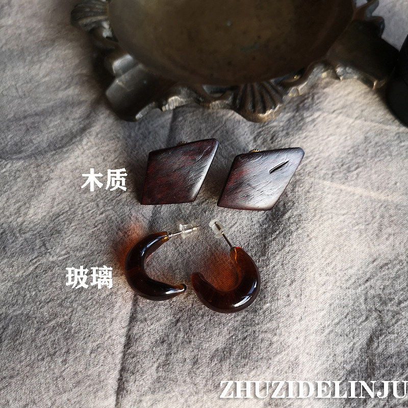D05 一物一图 二手闲置耳环  小众气质 手工木质耳夹 玻璃耳钉,淘宝优惠券,粉丝福利购,淘宝优惠卷