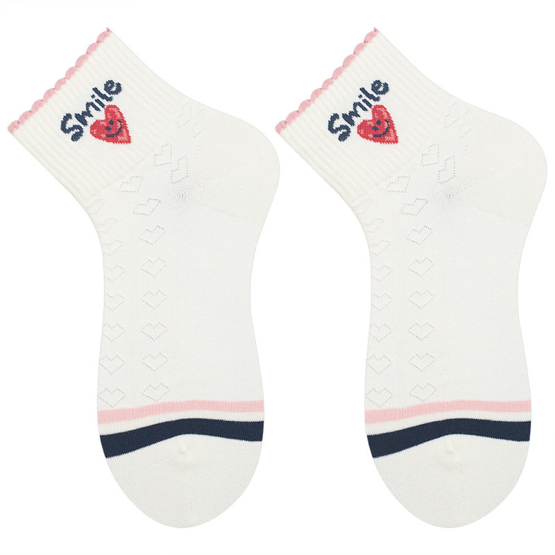 会起球的袜子 春夏季薄款女士短袜 粉色系少女爱心波点字母袜,淘宝优惠券,粉丝福利购,淘宝优惠卷