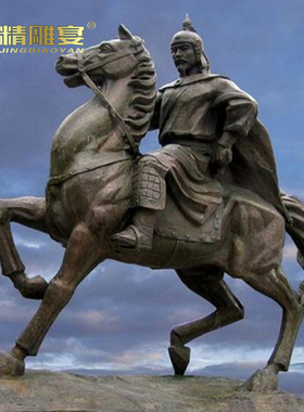 红色文化风军人革命战士铜雕定制