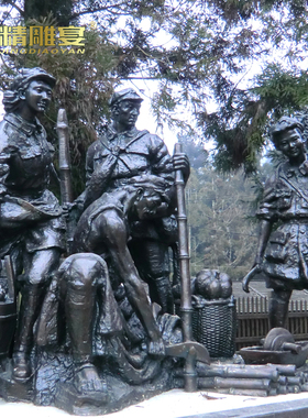 军人玻璃钢户外城市广场园林景观