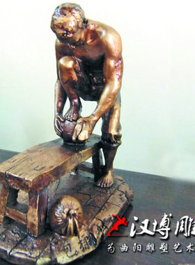 玻璃钢茶文化民俗人物雕塑定制