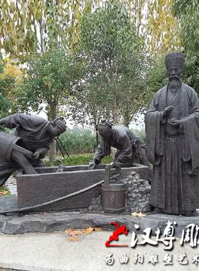 汉白玉大型池塘户外景观仿真动物