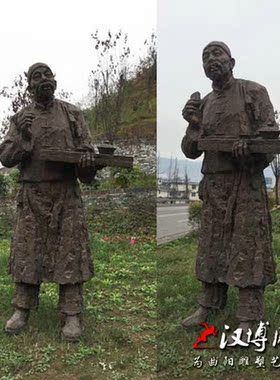 玻璃钢古代人物雕像园林景观