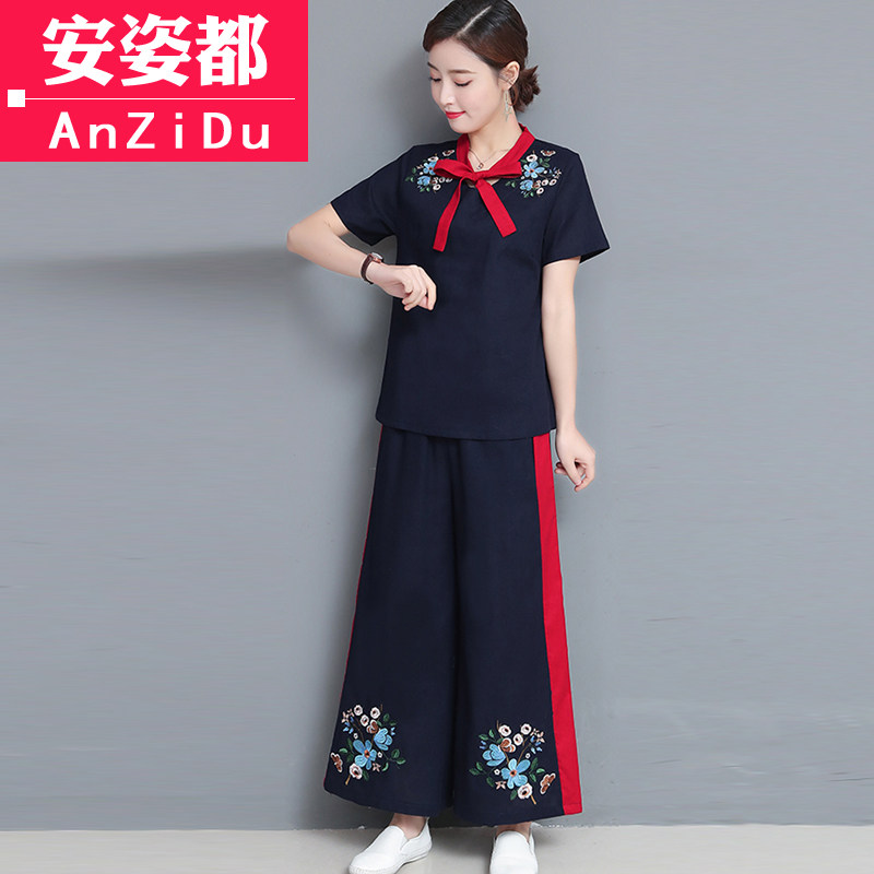 民族服装春夏中国风女装复古棉麻 安姿都上衣