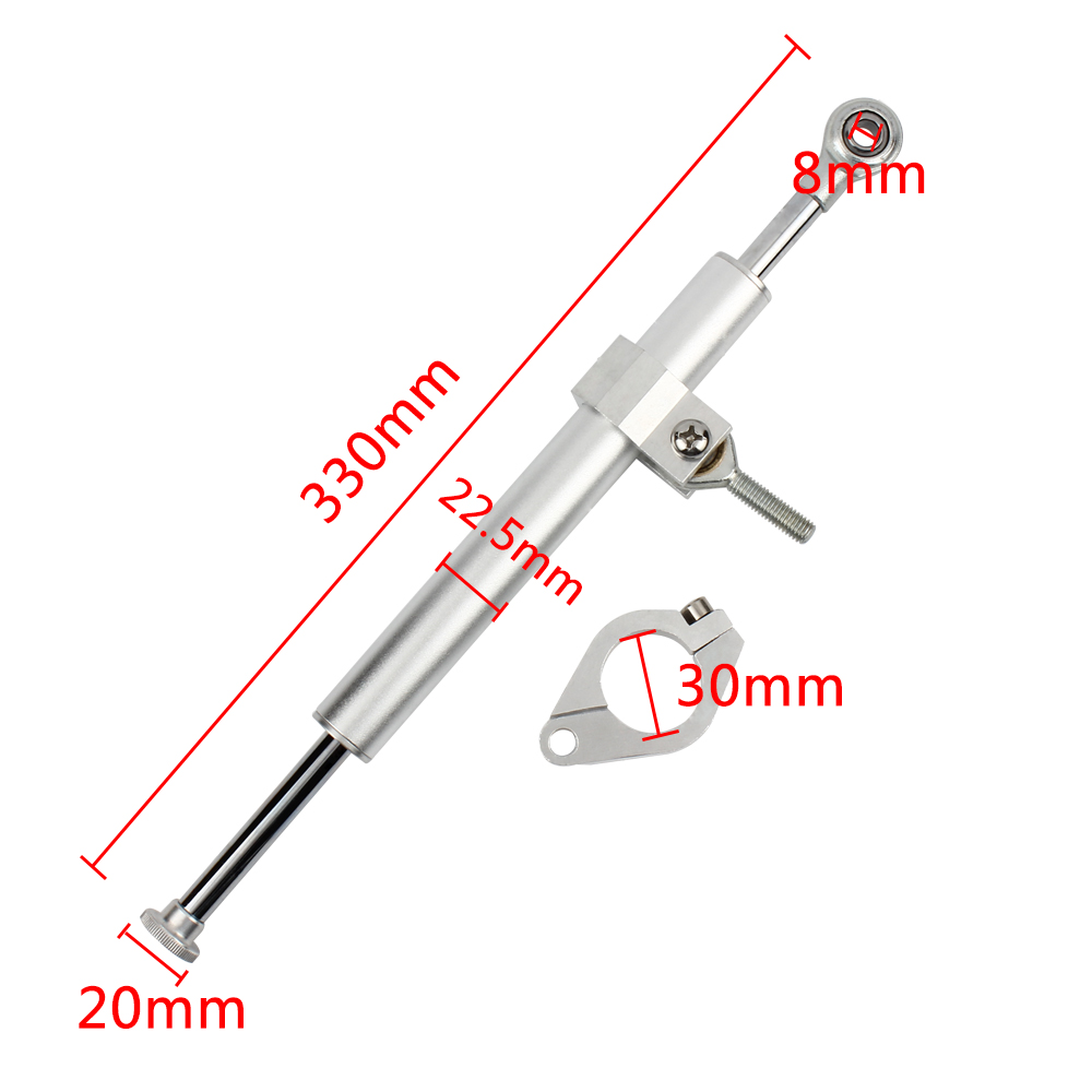 4色通用330MM摩托车稳定器转向阻尼器铝合金减震器方向阻尼器配件 - 图2