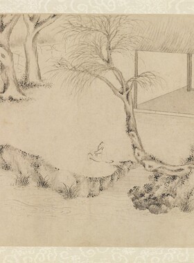 文徵明国画真迹山水书画册人物风景水墨无框高清微喷复制装饰画