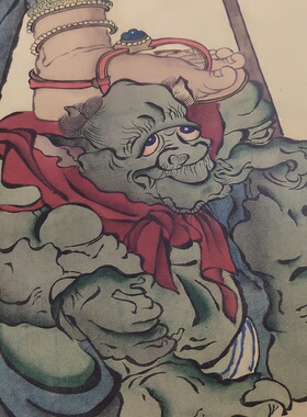 夏荆山南方增长天王高清微喷国画