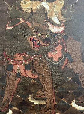 高清微喷骑狮五髻文殊像特价优恵