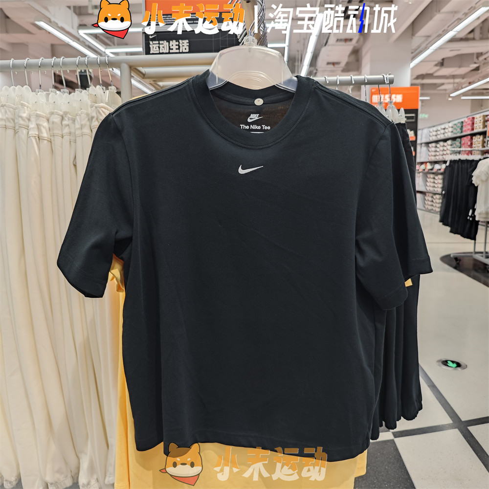 Nike/耐克正品女子小标纯棉简约舒适百搭短袖运动休闲T恤 DD1238-图3