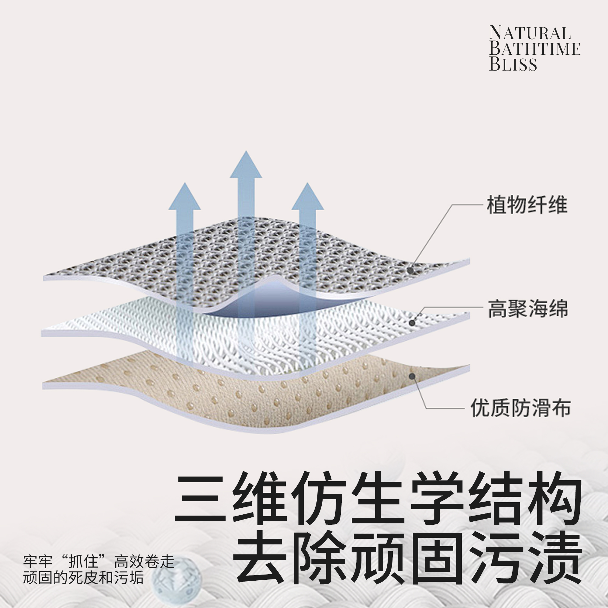 KRRAMEL搓澡巾女士专用强力搓泥无痛清洁后背洗澡搓背神器 - 图2