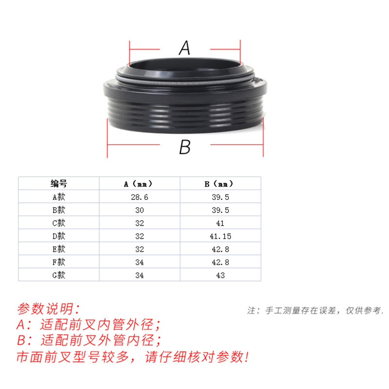 山地自行车避震前叉尘封油封内径公路车32/34内管油压气压防尘套 - 图1