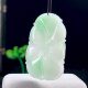 Natural jadeite lucky fish jade pendant Burmese material A goods ice floating green abundant every year pendant lotus leaf fish pendant
