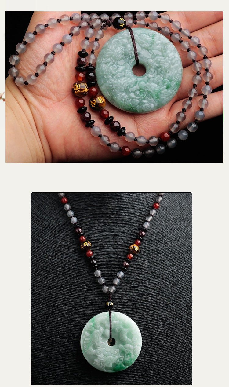 缅甸a货玉石天然阳绿飘花翡翠九龙平安扣吊坠玉玉佩大件龙牌玉坠,淘宝优惠券,粉丝福利购,淘宝优惠卷