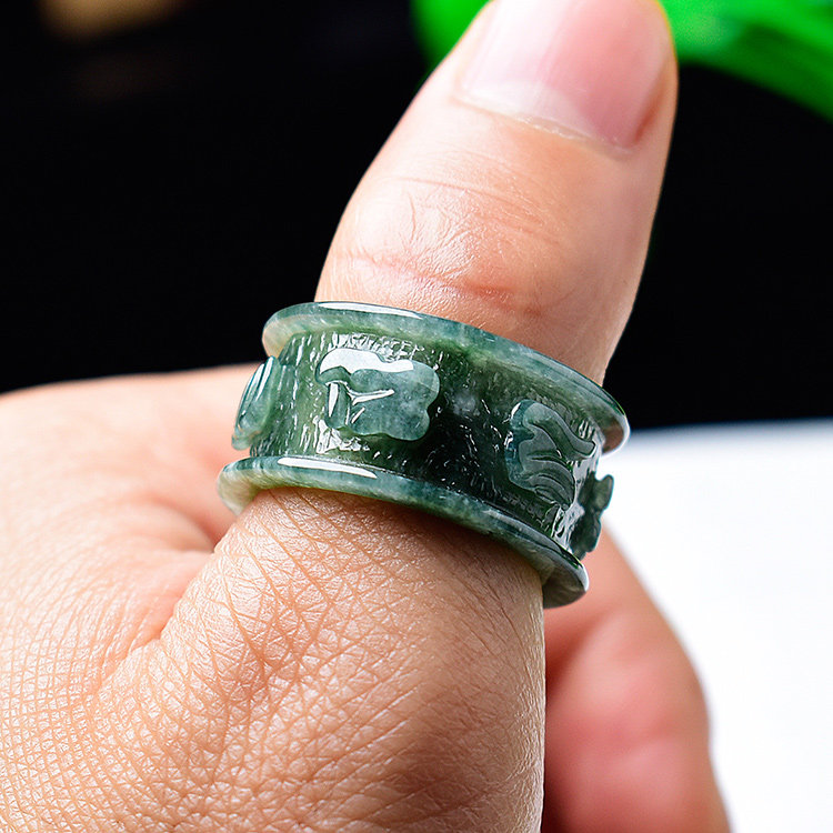 20mm Burmese jade natural A-grade men’s finger wrench