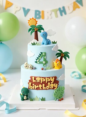 立体长颈龙翼龙软胶摆件恐龙乐园周岁生日烘焙甜品蛋糕装饰摆插件