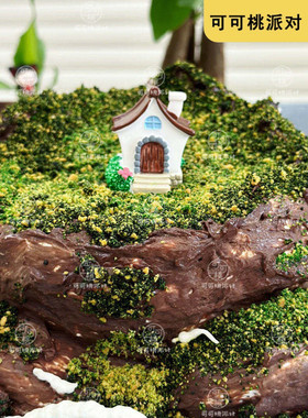 微景观孤岛主题蛋糕装饰摆件房子