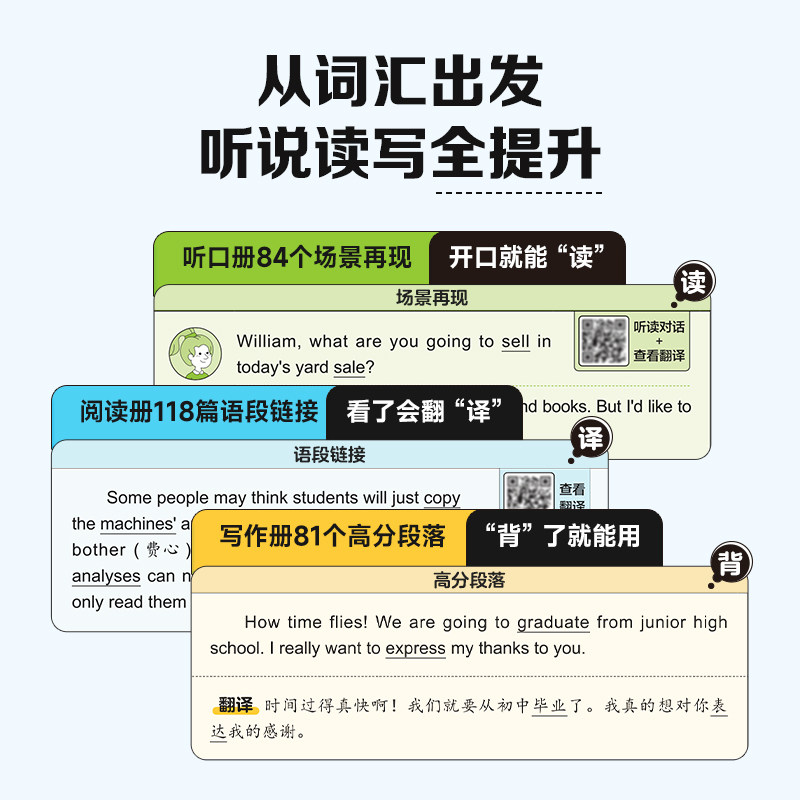 学而思秘籍初中英语词汇中考题型分类速记2000+词1600单词学习神器新课标三级词汇教材差距词阅读拓展词基础速刷词听口必背词
