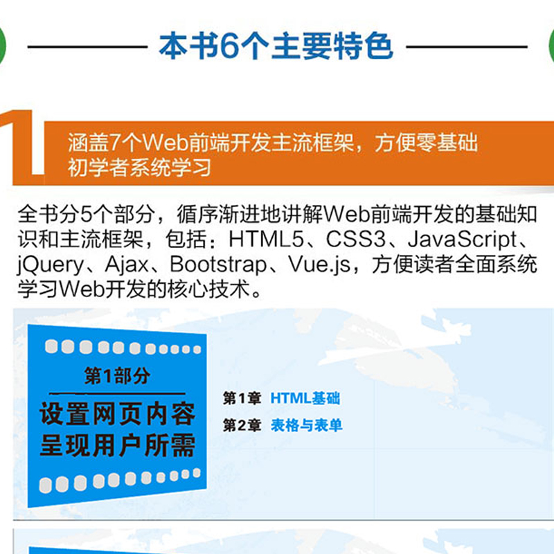 Web前端开发HTML5+CSS3+JavaScript+Vue.js+jQuery网页设计网页制作网站建设自学教材书籍 - 图2