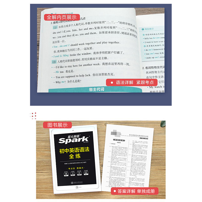 初中必考考点2024新版星火英语初中英语语法全解初中英语语法全练七年级初一二三语法辅导资料训中考英语语法大全通用版 - 图1