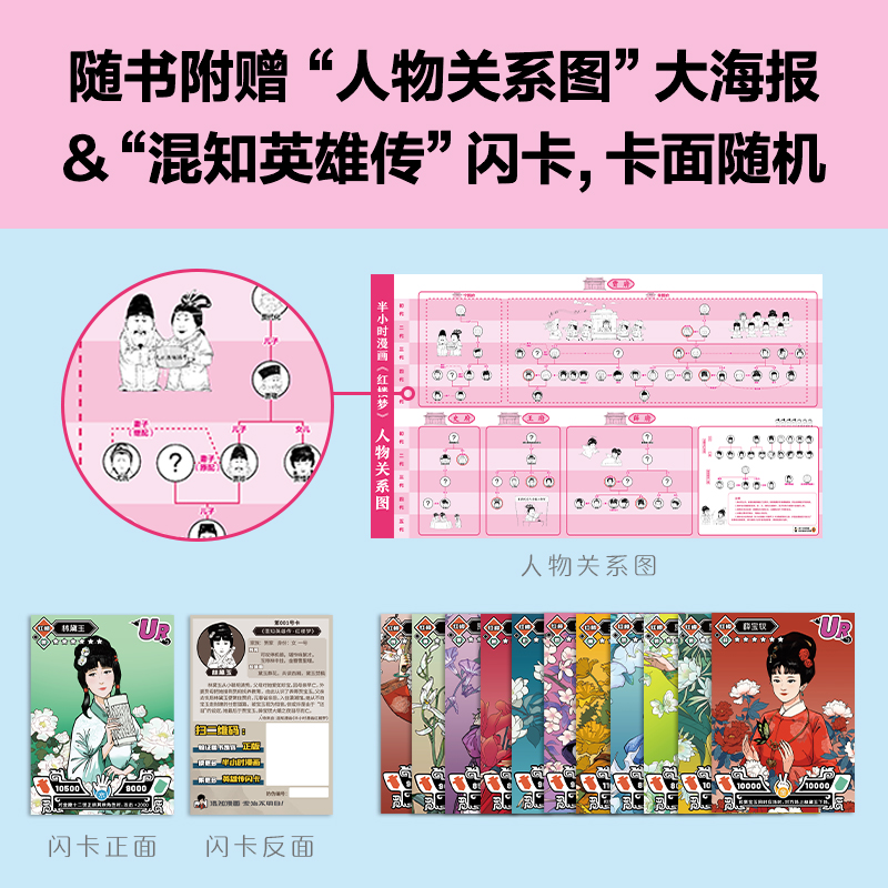 当当网 半小时漫画红楼梦1-2 全2册【赠人物关系海报+闪卡】耐心读红楼梦 半小时漫画文库陈磊·二混子曰混知 漫画中国史四大名著 - 图3