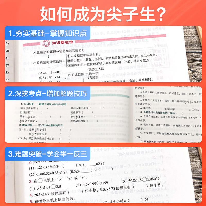 当当网正版官方2024新版尖子生题库语文数学一二三四五六年级下册人教版北师大版上册小学上北作业本拔尖特训应用练习训练上教材 - 图0