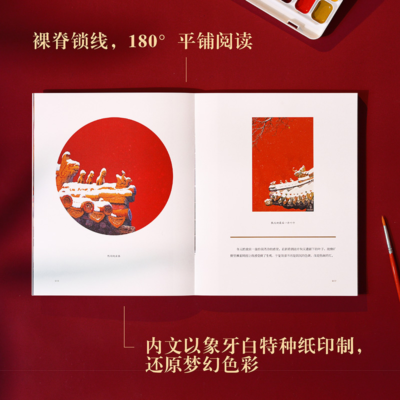 当当网 水彩故宫【签名版】清华大学书画高研班导师水彩画家黄有维为故宫绘制的绝美手账 以画家之眼 带你发现未曾遇见的故宫