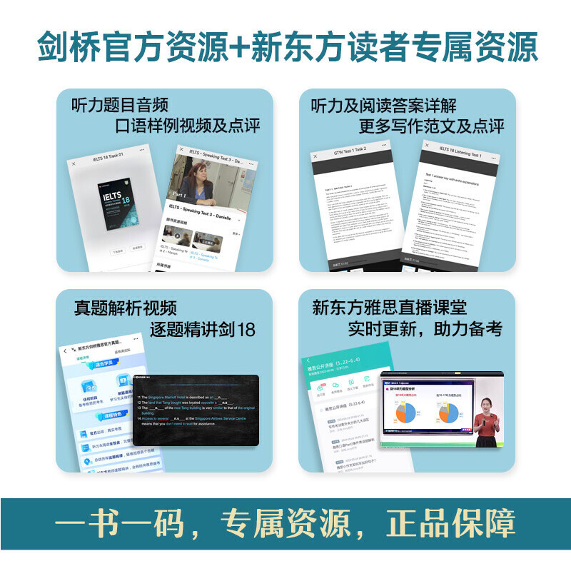 新东方 剑桥雅思官方真题集5-18 培训类 IELTS剑18雅思 G类全解备考试全真试题 出国英国留学考试书籍网课 雅思命题方出品 - 图1