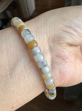 新疆和田玉楼兰三色手链卡6直切片无暇女士精品手串首饰礼物