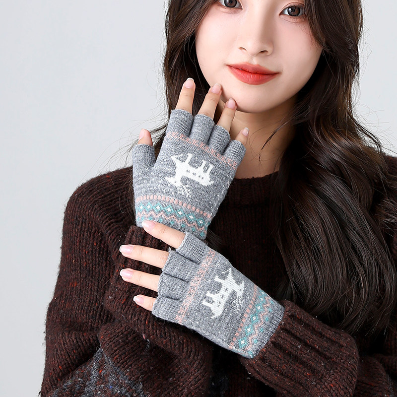 半指手套女冬天成人针织毛线保暖防寒秋冬季露手指触屏学生漏五指,淘宝优惠券,粉丝福利购,淘宝优惠卷
