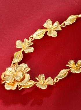 金店同款黄金色花朵手链