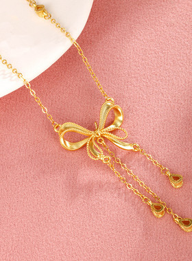 蝴蝶结流苏项链女款情人节礼物