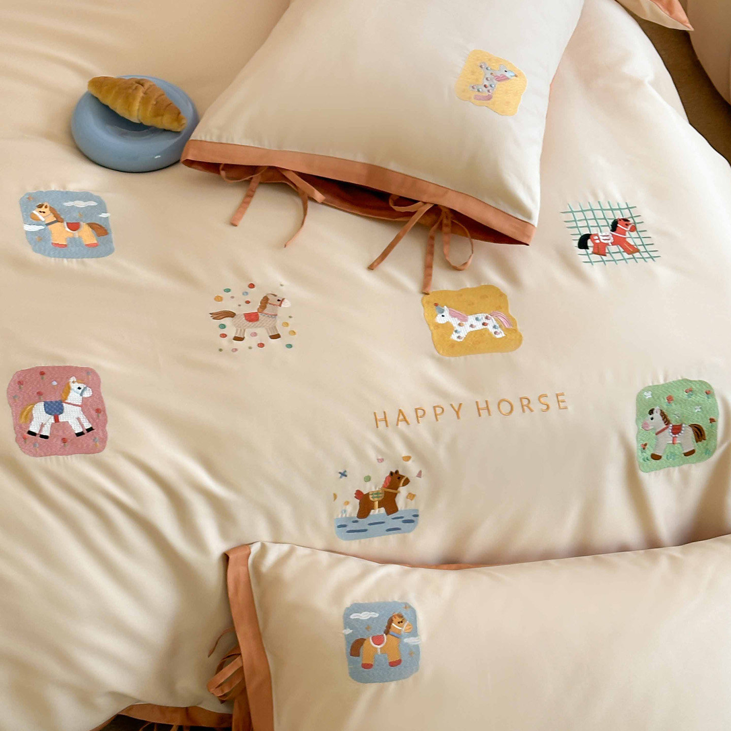 卡通小马刺绣A类100%全棉长绒棉四件套被套纯棉床单床笠儿童床品4,淘宝优惠券,粉丝福利购,淘宝优惠卷