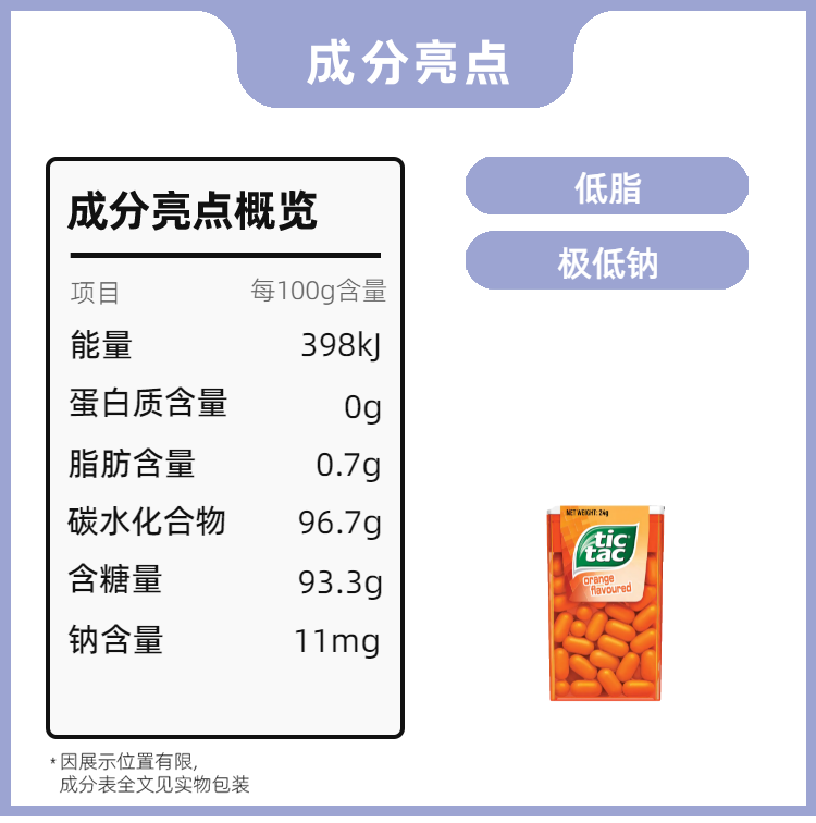 澳大利亚进口tictac嘀嗒糖香橙味口香糖薄荷糖润喉糖24g口袋盒装 - 图2