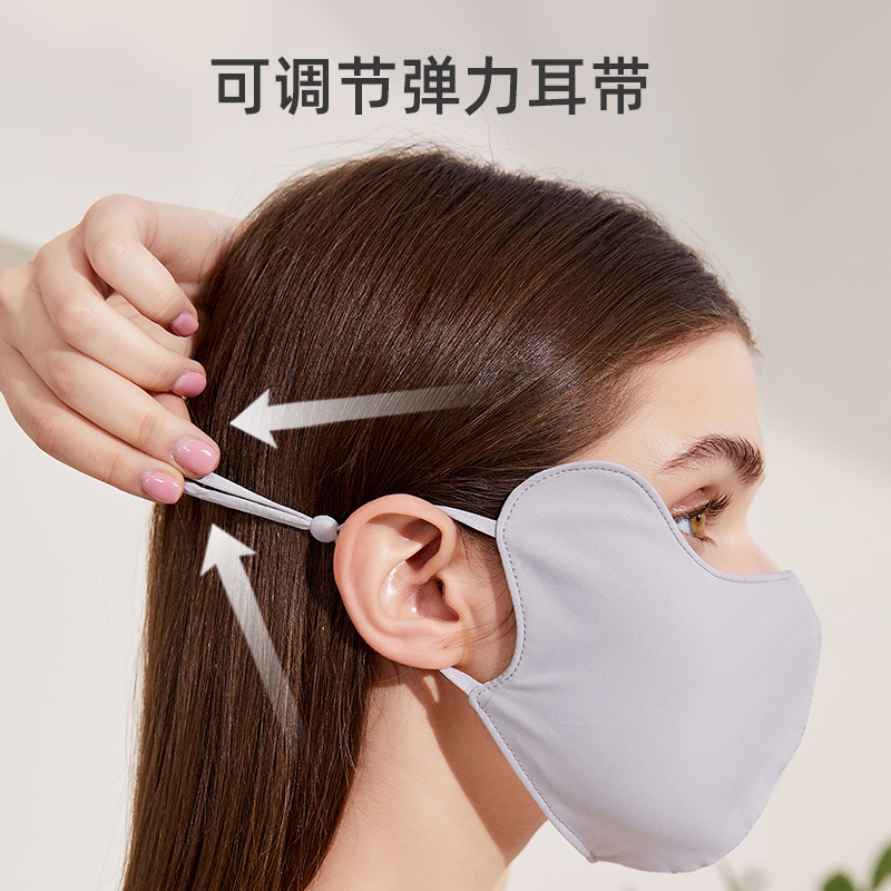 uvno冰丝防晒口罩女防紫外线夏季全脸护眼角可调节一片式面罩_服饰配件_皮带_帽子_围巾