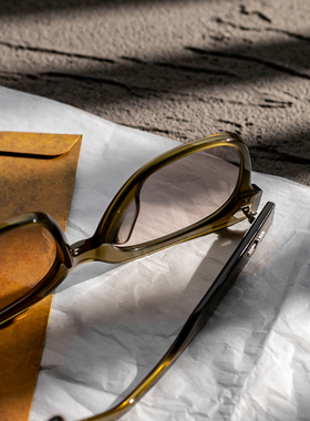 UNACN橄榄绿墨绿GM墨镜素颜大脸显瘦太阳镜