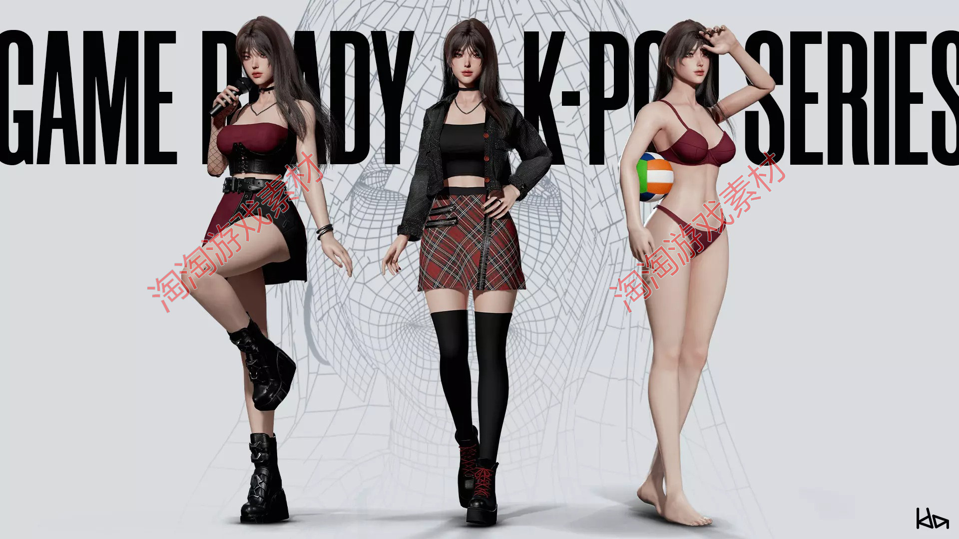 Unity3d K-POP SERIES Ryu 1.0 偶像女孩少女美女人物角色模型 - 图0