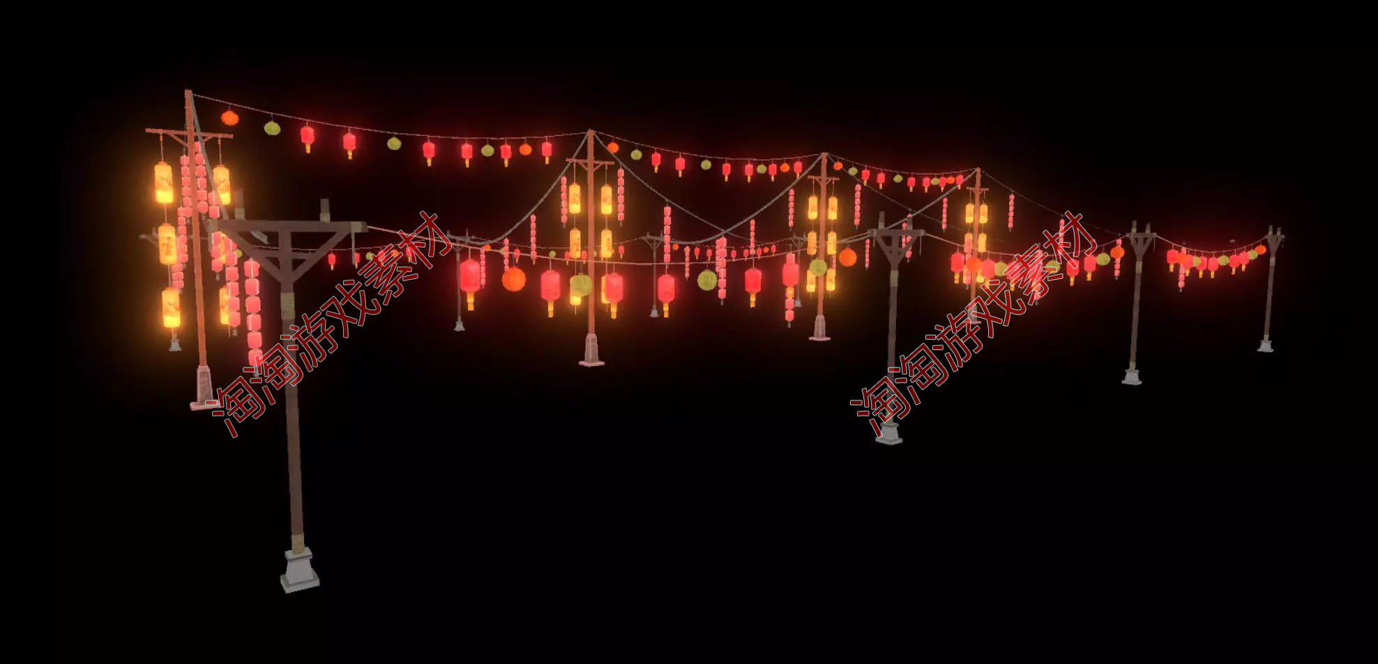 Unity3d Chinese paper Lantern Collection 1.0中国风纸灯笼模型-图2