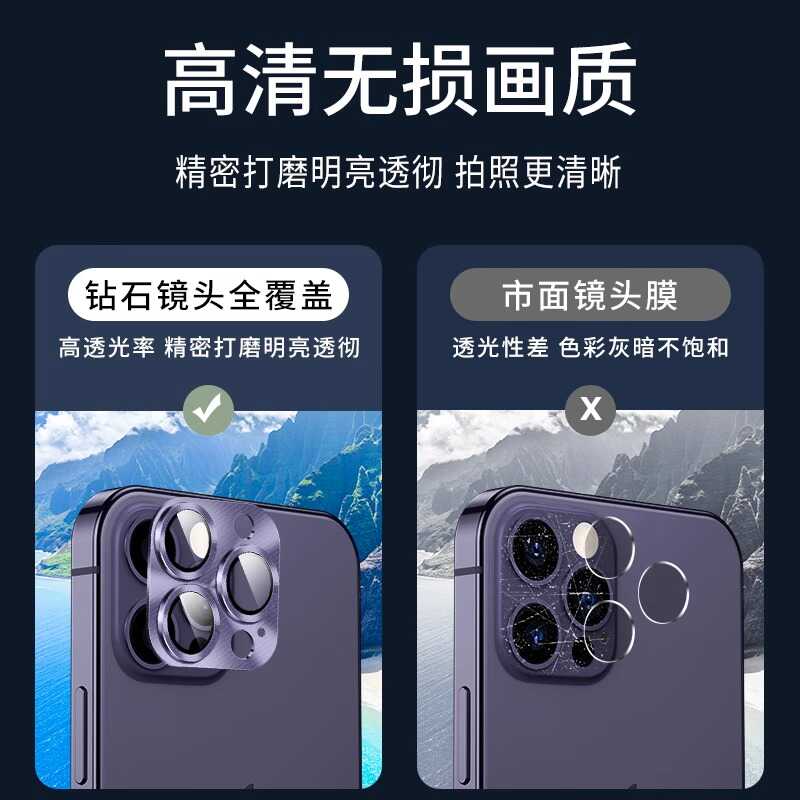 金属铠甲保护适用苹果15ProMax新款镜头膜iPhone13后摄像头12一体全包14plus配件十四手机i相机11镜头圈 - 图1