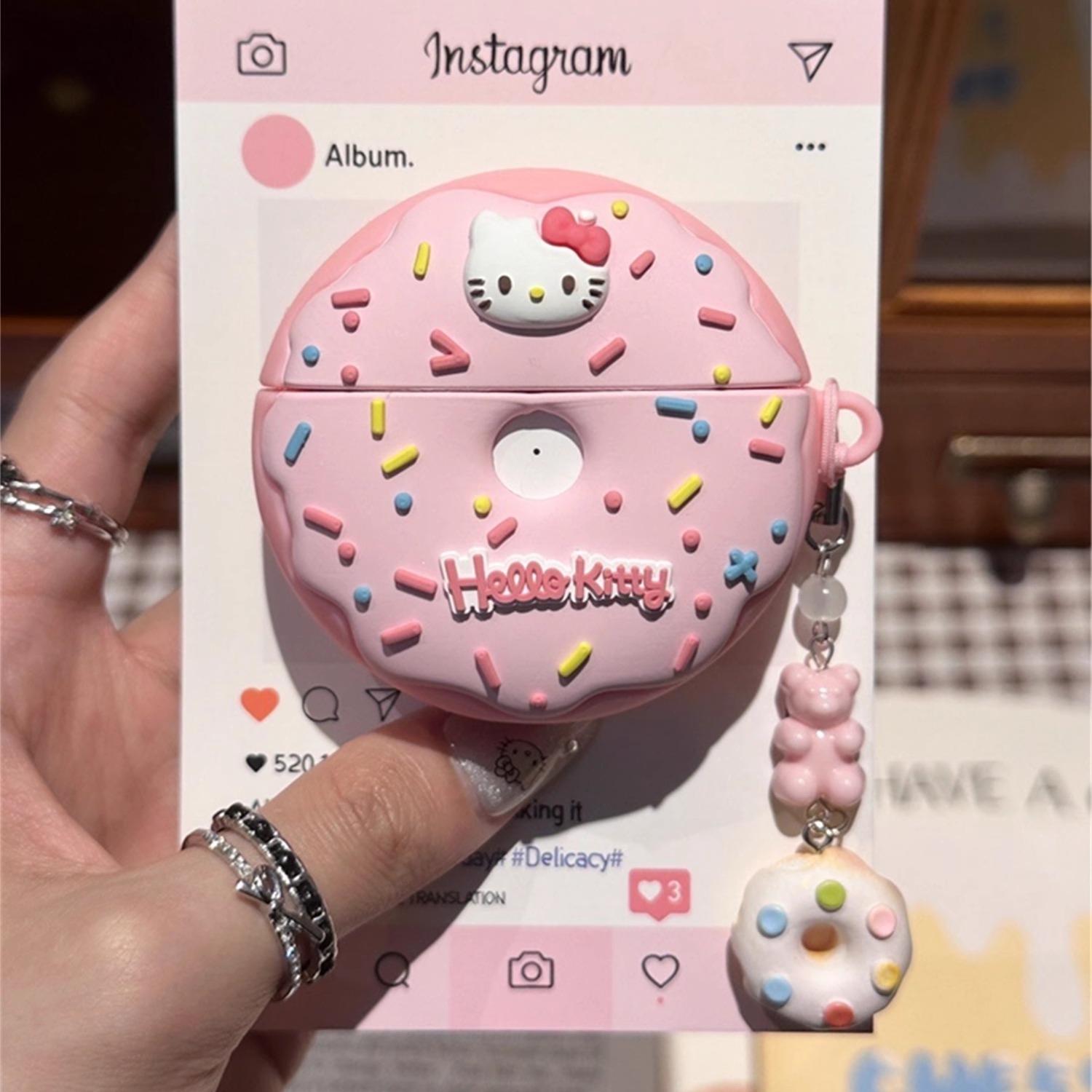 可爱Kitty猫甜甜圈适用华为Freeclip2硅胶FreebudsPro3卡通耳机壳华为7i/5i/6i蓝牙se2粉色少女Pro2防摔4e软 - 图1