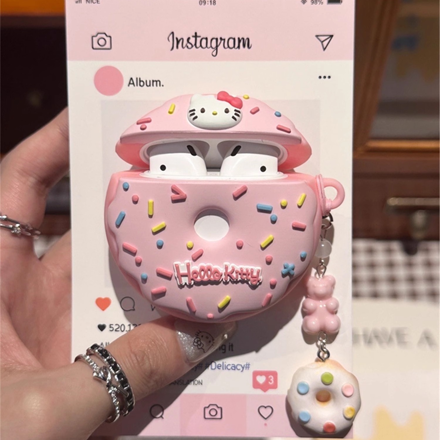 可爱Kitty猫甜甜圈适用华为Freeclip2硅胶FreebudsPro3卡通耳机壳华为7i/5i/6i蓝牙se2粉色少女Pro2防摔4e软 - 图3