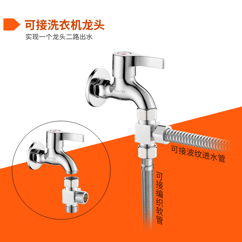 铜4分带活接三通一进二出内外丝牙角阀外外内分水器水管接头配件 - 图1