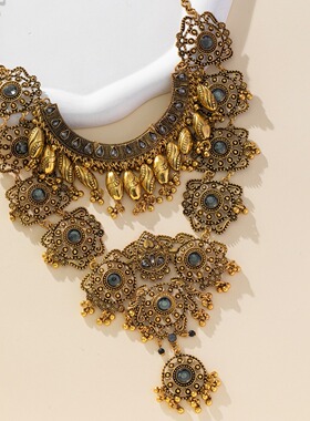 复古宫廷风项链饰品 气质精美夸张配饰跨境货源钛钢项链女不掉色