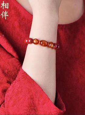 普陀山2026新款朱砂手串镯马年手链本命年护身符普贤菩萨转运珠