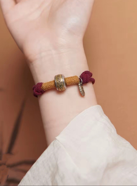 普陀山2026s925银银制品银路路通可转动手链银饰民族小众情侣礼物