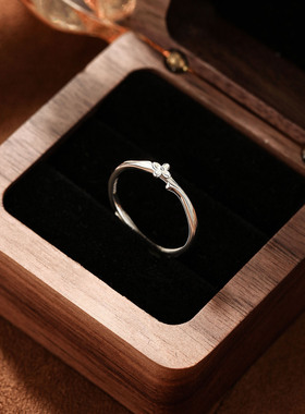 S999纯银足银相思丁香戒指新款ins小众设计开口指环情人节礼物戒