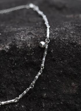 東黑三白/ 小竹节 s930纯银原创设计简约百搭女手链项链两用礼物